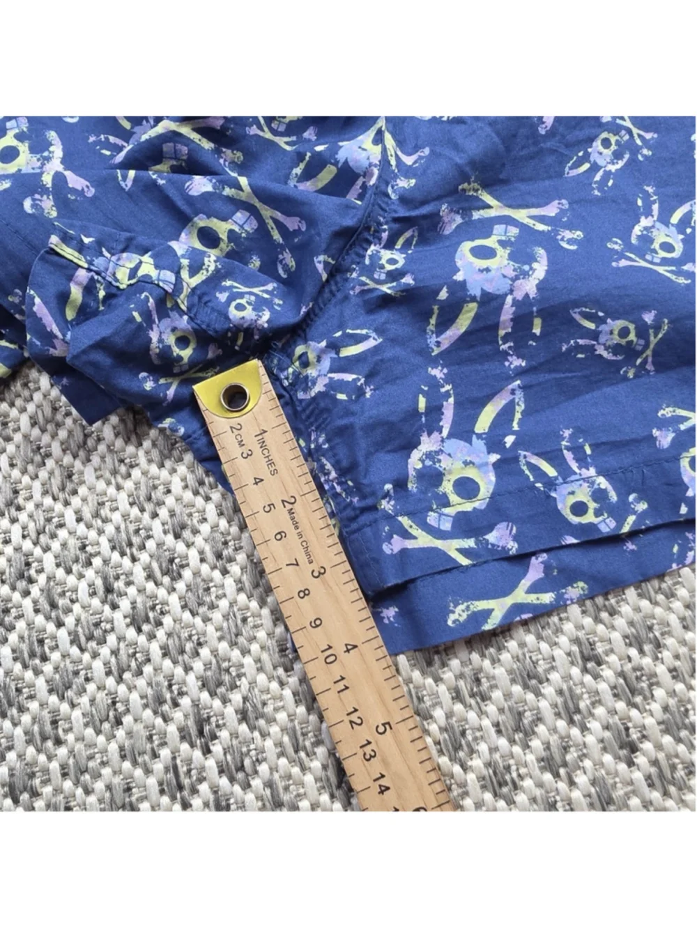 Psycho Bunny Robert Godley Mens XL Boxer Shorts Skull Print 100% Cotton Blue